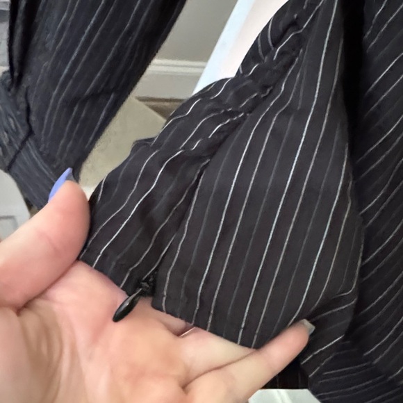 Express Black and White Striped Button Down Shirt - Picture 5 of 9